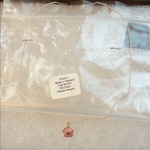 Pink Flower Pendant Necklace